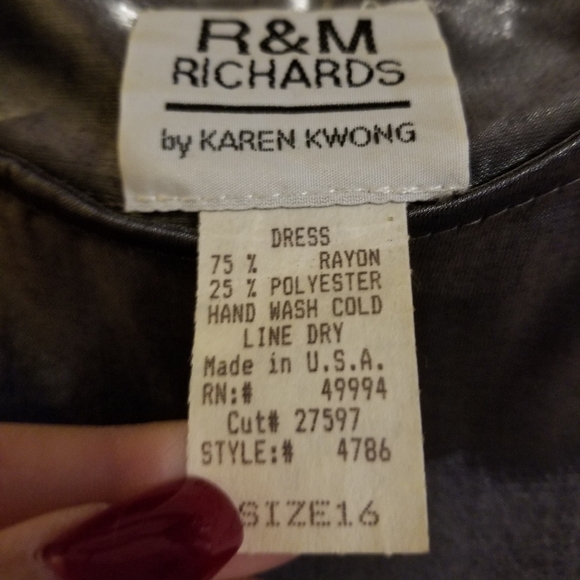 Vintage Metallic Dress Size 16 by R&M Richard's Plus size - Picture 3 of 4